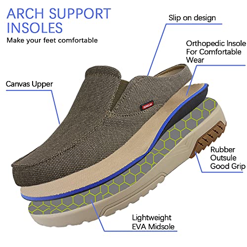 YONGJIA Men's Slip On Loafers with Arch Support Plantar Fasciitis Foot and Heel Pain Relief Orthopedic Casual Slippers Diabetic Bunions Boat Shoes4