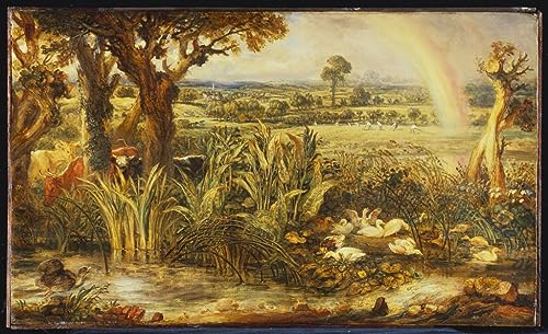 Lienzo decorativo para pared con pintura vintage de arcoíris artístico en tamaño 60x90cm