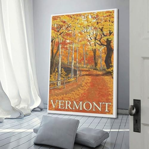 Art mural sur toile Vermont Autumn Forest pour une ambiance poétique - 3