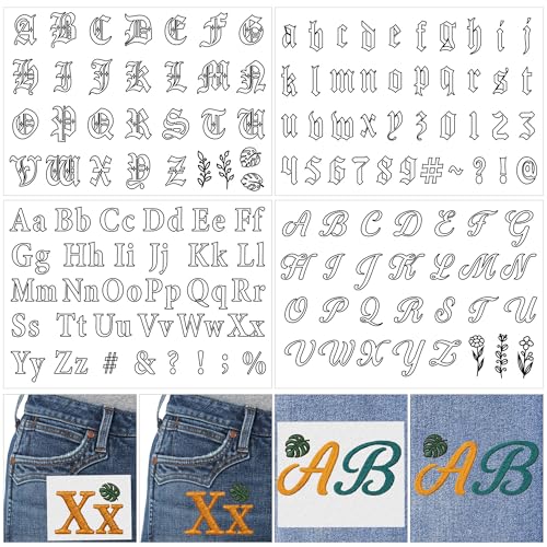 Water Soluble Stabilizer Embroidery Pattern - Letter Alphabet Stick & Stitch Embroidery Paper Wash...
