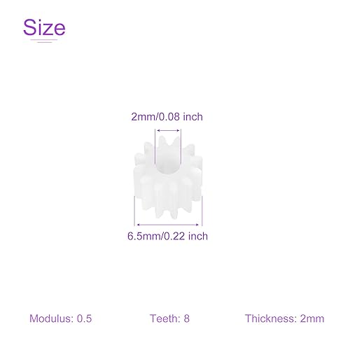 Miniatura 3 de DMiotech Paquete de 10 engranajes de plástico de 8 dientes, modelo 082A, engranajes helicoidales de plástico para objetos de manualidades
