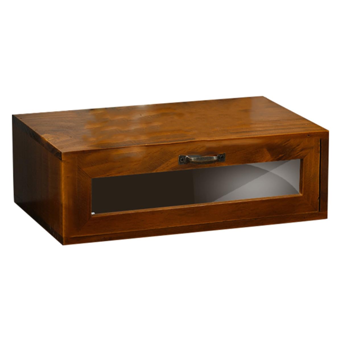 Scatola Organizer da Scrivania in Legno Cassetto Acrilico Marrone | Rialzo per Monitor, Scomparti Classificati, per Cancelleria e Cosmetici