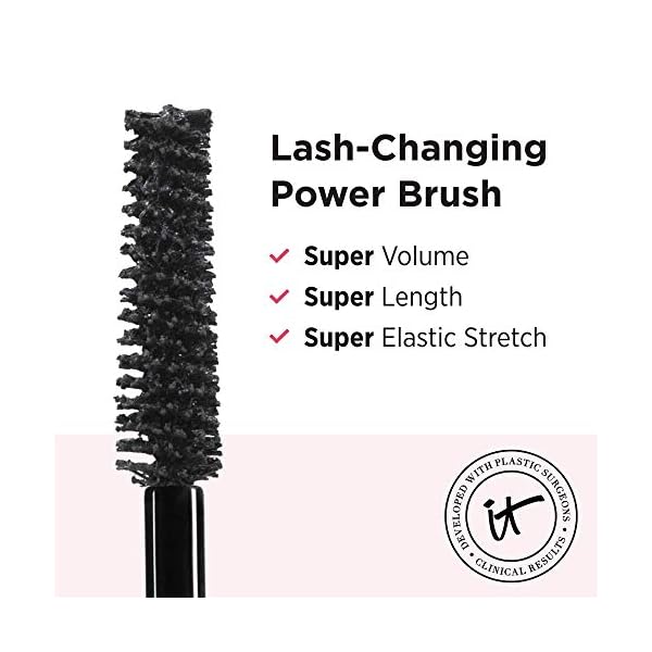IT-Cosmetics-Superhero-Mascara-Super-Black-Elastic-Stretch-Volumizing-Lengthening-Mascara-Lifts-Separates-Conditions-Lashes-With-Collagen-Biotin-Peptides-03-fl-oz IT Cosmetics Superhero Mascara â Super Elastic Stretch Black Mascara for Volume & Length - Volumizing Mascara with Collagen, Biotin & Peptides â Suitable Makeup Mascara for Sensitive Eyes