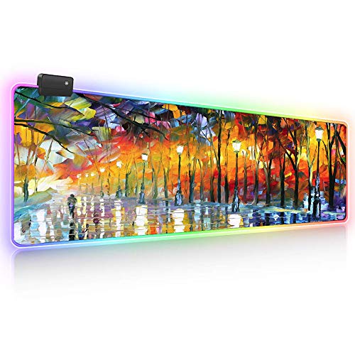 Ruifengsheng LED-Gaming-Mauspad, groß, leuchtend, verlängerte Tastatur Cover