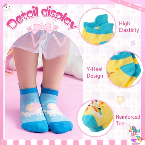 Kids Girls Unicorn Ankle Socks Cute Novelty No Show Cartoon Cotton Socks 6 Pairs3