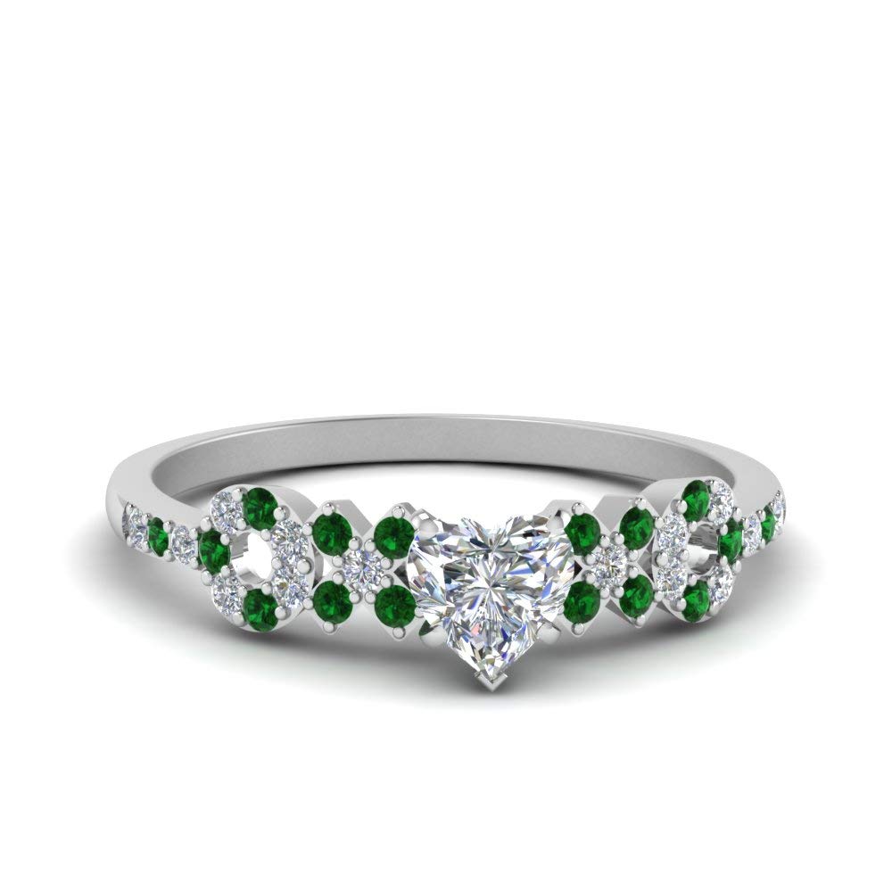Choose Your Gemstone Beautiful XO Design Diamond CZ Ring 925 Sterling Silver Heart Shape Side Stone Engagement Rings Lightweight Office Wear Everyday Gift Jewelry US Size 4 to 12