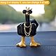 Jicyor Mittelfinger Ente, Wackeldackel fürs Auto Deko, Wackelfigur Auto Stinkefinger Mittelfinger Harz Ornament Lustige Mittelfinger-Entenstatue, Garten Decor Aesthetic Room Decor Ente (Schwarz)