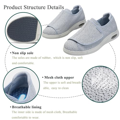 Diabetic Shoes for Women Extra Wide Width Slip on Lightweight Breathable Men Slippers Adjustable Women Walking Shoes for Arthritis Swollen Feet2