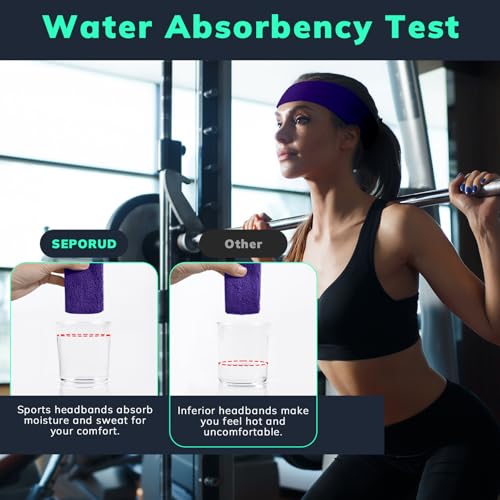 Image of Sweatbands Sports Headband for Men & Women - Terry Cloth Moisture-Wicking Sports Towel Headband for Tennis, Basketball, Running, Gym, and Fitness Working Out