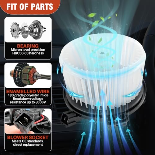 Image of AC Heater Blower Motor with Fan Fit for Jeep Grand Cherokee 1999 2000 2001,Replacement for OE# 700011, 5012701AB, 5015860AA