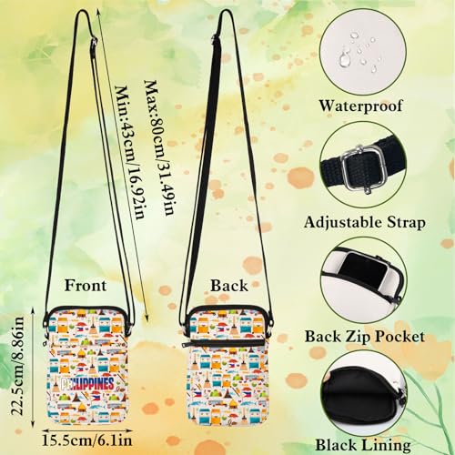 WZMPA Philippines Crossbody Bag Philippine Pride Gift Philippines Travel Culture Adjustable Strap Bag Filipina Merchandise2