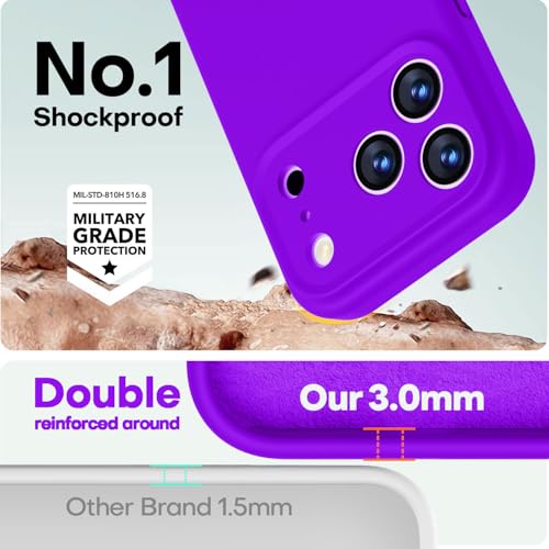 Image of LOVE 3000 Designed for iPhone 17 Pro Case, Premium Silicone [Compatible with Magsafe][Soft Anti-Scratch Microfiber Lining] Shockproof Protective Phone Case for Men Women 6.3 inch, Neon Purple
