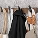 FATASTY Coat Hooks Wall Mount, Walnut Heavy Duty Wall Hooks for Hanging Coats, Backpacks, Hats, Towels, Bags, Dog Leashes, etc. Wood Coat Rack Wall Mount for Bathroom, Bedroom, Closet Room, Kitchen