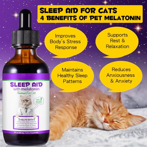 60ml Melatonin for Cat Sleep, Melatonin for Cats, Sleep Aid for Cats, Cat Melatonin, Melatonin for Small to Large Cat Breeds, Supports Relaxation, Regulates Sleep Patterns - Image 7