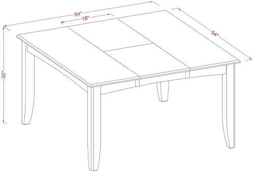 Miniatura 7 de East West Furniture PFBO9-CAP-C - Juego de mesa de comedor de 9 piezas, incluye una mesa cuadrada de madera con hoja de mariposa y 8 sillas de tela