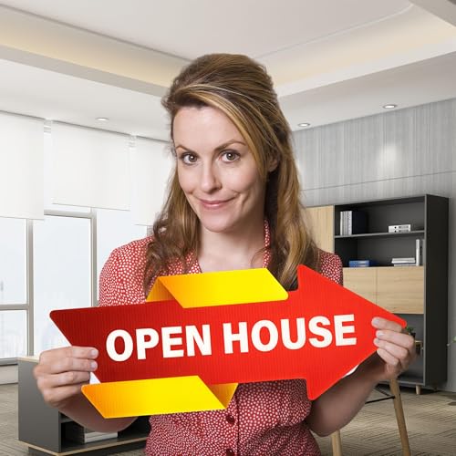Lesnala 10 Pcs Double Sided Open House Signs with Stakes 16.9 X 6.5 Inch - Image 4