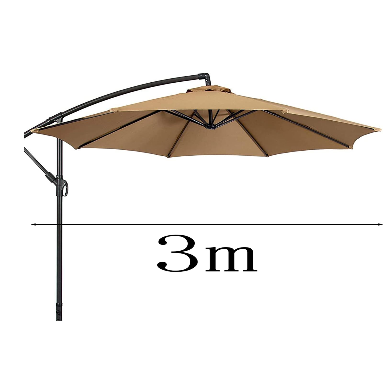 Toile De Rechange Rond - Remplacement Toile De Parasol 3 * 3m 8 Baleine Pour Un Parasol Déporté (Color: Blanche)