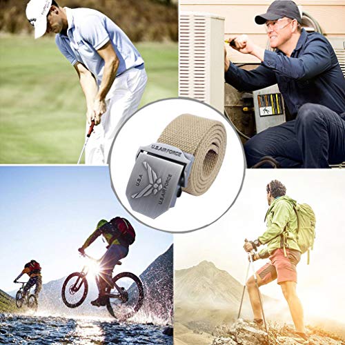 LKMY Men's Tactical Nylon Canvas Cotton Belts US Army Air Force Belts Metal Buckle,Adjustment- for Jeans | Chinos | Weekday (jinlv)4