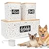 A&N Essentials 3-Piece Pet Food Storage Container Set – Airtight Galvanized Steel with Bamboo Lids for Dog & Cat Kibble, Treats & Chews
