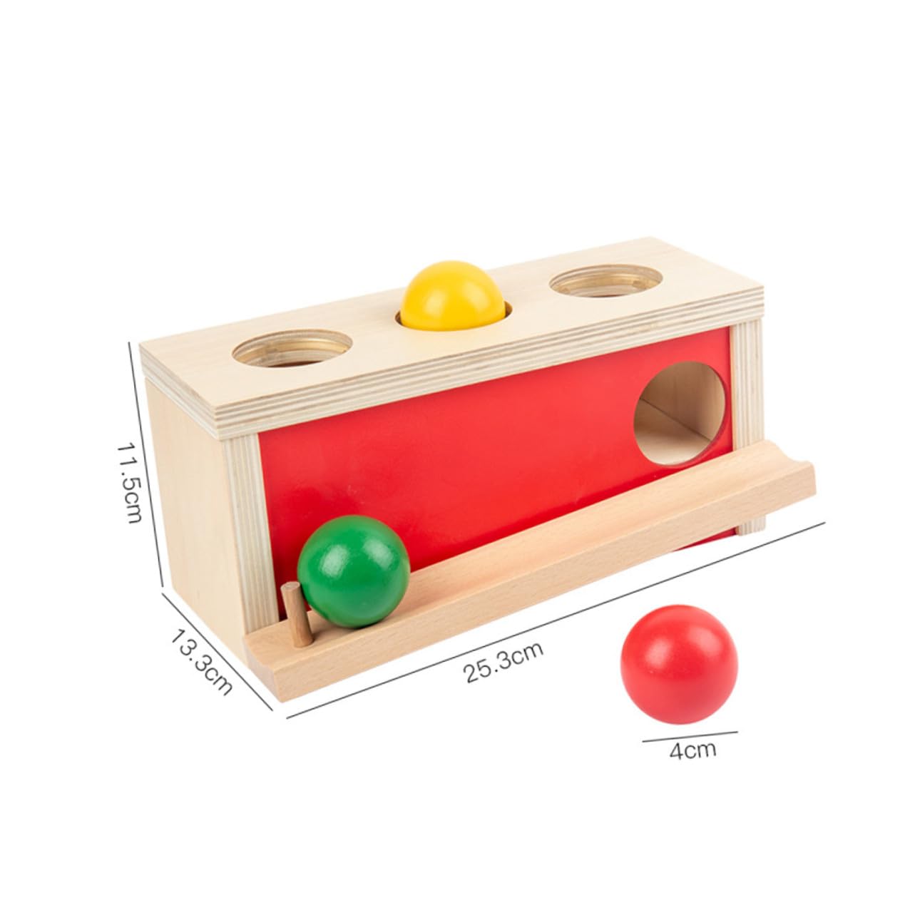 Hohopeti Juguete de Pelota de Prensa Educativa de Madera Rojo 1 Juego