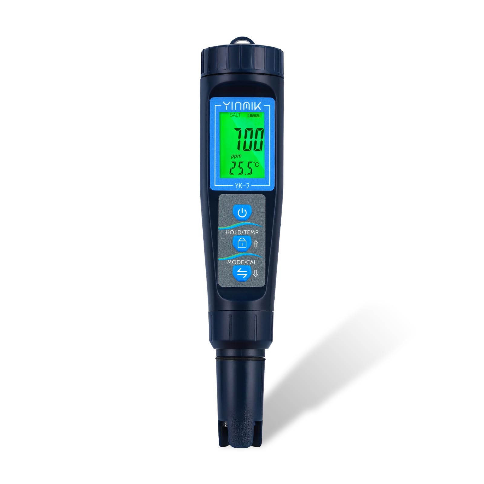 YINMIK Misuratore pH salinità per piscine, Tester digitale pH salinità per piscine di acqua salata, Tester pH salinità TDS EC 5 in 1 per piscine fuori terra, acquari, acqua potabile,coltura idroponica