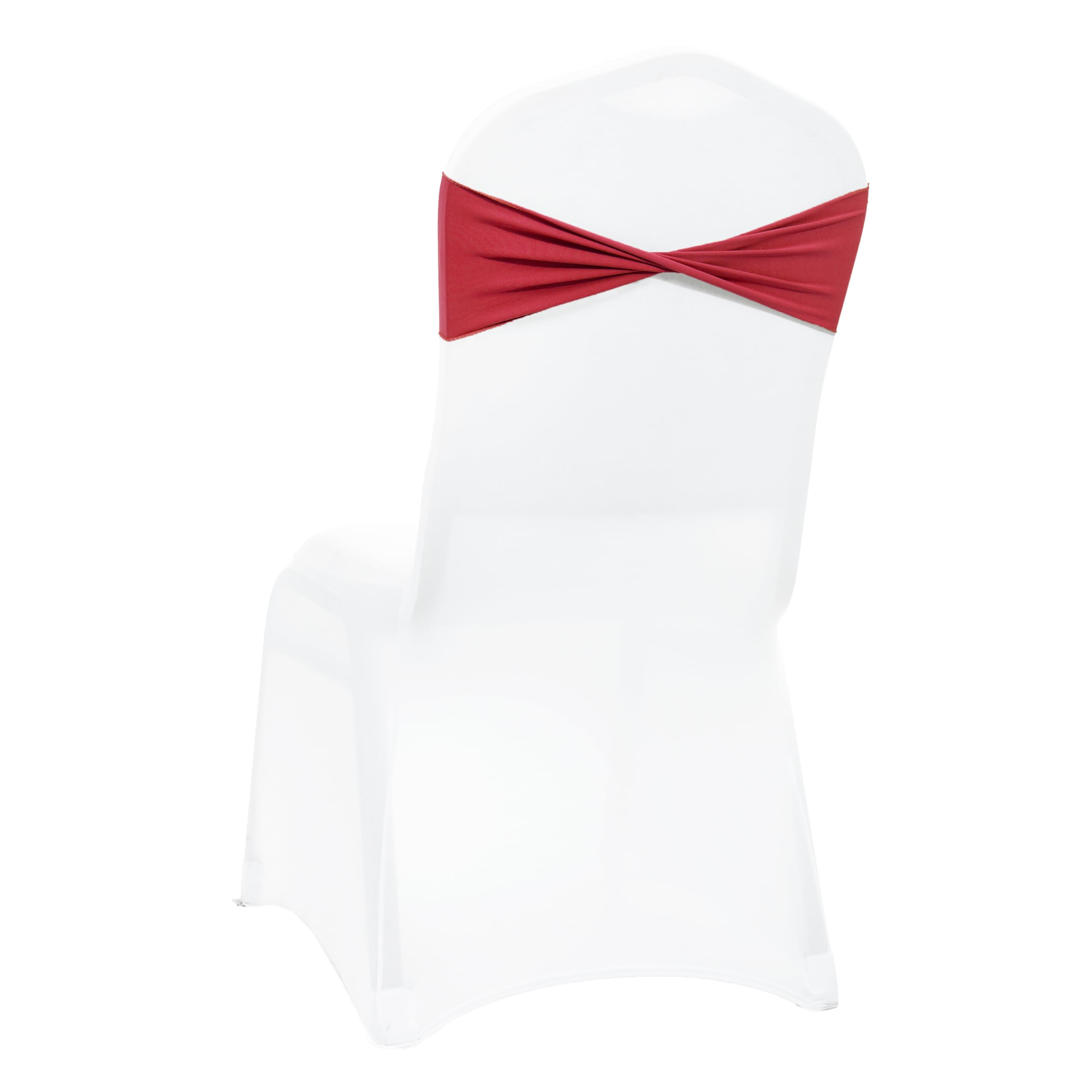 VDS Pack of 50 PCS | Apple Red | Spandex Chair Sashes Bows Without Buckle | Stretch Elastic Banquet Universal Folding Chair Band Tie with for Wedding