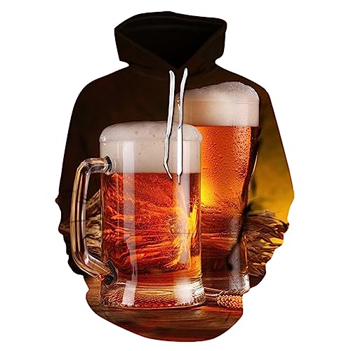 Sweat à capuche motif bière 3D pour affirmer votre style unique et audacieux