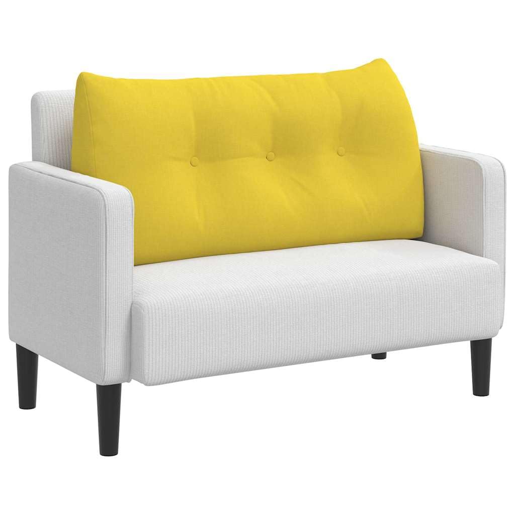 Cojín de espalda amarillo claro, 100 x 24 x 50 cm, tela ergonómica, cojín lumbar, cómodo para sofá, silla, oficina, hogar, lectura, sentado