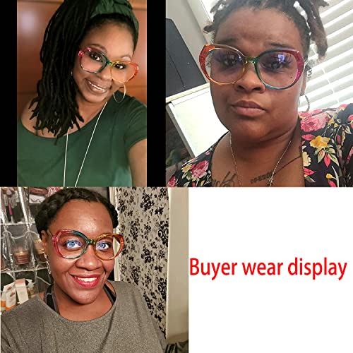Image of Melrose Fashion ladies blue blocking reading glasses, irregular colorful anti-fatigue /glare female computer games presbyopia
