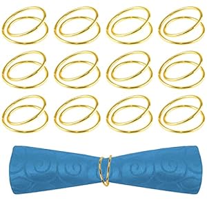 Hysagtek 12 stuks servetringen, gouden servethouders, dinerservethouder, gespen, spiraalvormige servietringen voor bruiloften, recepties, diners, banket, buffettafeldecoratie