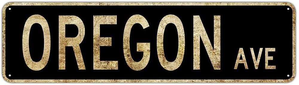 Oregon Ave Retro Tin Signs Aluminum Metal Sign for Kitchen Home Garden Wall Bar Cafe Decor 4x16 Inch