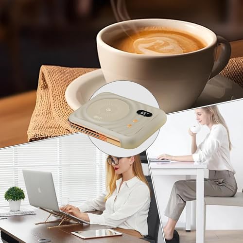 Calentador de tazas de café para escritorio y posavasos con calefacción eléctrica para leche 5