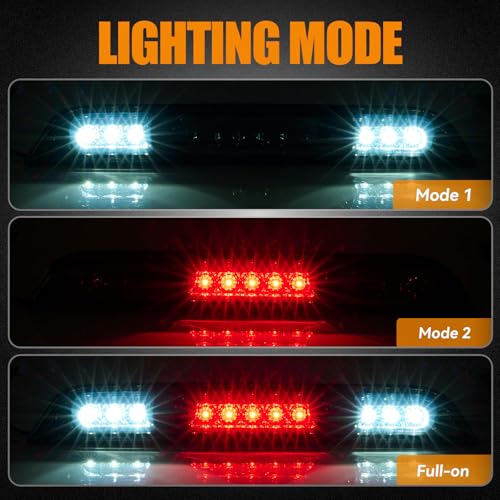 Image of Third 3rd Brake Light LED for 2015-2020 Ford F150, High Mount Rear Brake Lights Assembly for 2017-2020 F250 /F350 /F450 Super Duty, Waterproof Center Cab Lamp Stop Light