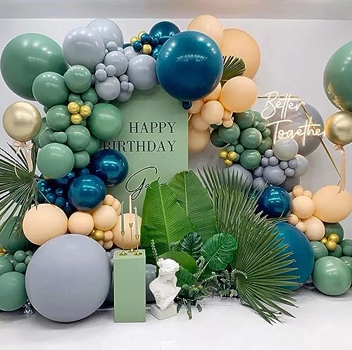 Image of Retro Bean Green Balloons,100 Pcs 5 Inch Mini Matte Latex Balloons for Balloon Garland Arch, Birthday Decoration, Wedding Party, Baby Shower Decorations