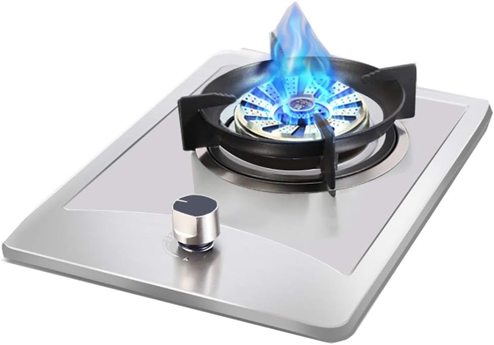 Stainless Steel Cooktop Gas Cooktop,4.2Kw,With Flameout Protection,For Home Kitchen Benchtop/Embedded Single Cooker (B Natural gas) (C LP gas)