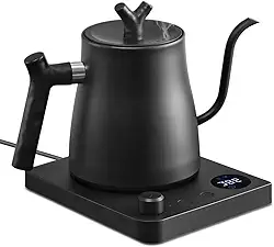 110V, 304 Chaleira Eletrica, 1L Chaleira Bico de Ganso, Chaleira Eletrica Bico de Ganso, Temperatura E Tempo Ajustáveis, Chaleira Bico de Ganso Eletrica, Bico de Ganso, Mantém Quente