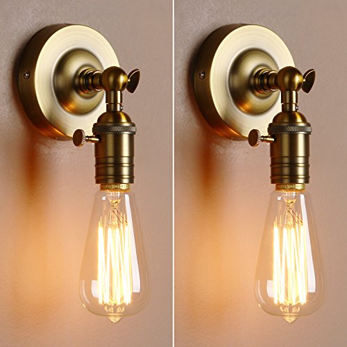Pathson Ensemble de 2 Métal Réglable Applique en Métal Lampe Rétro Industrial Applique Murale Rétro Eclairage Edison E27 pour Café,Cuisine,Salle à...