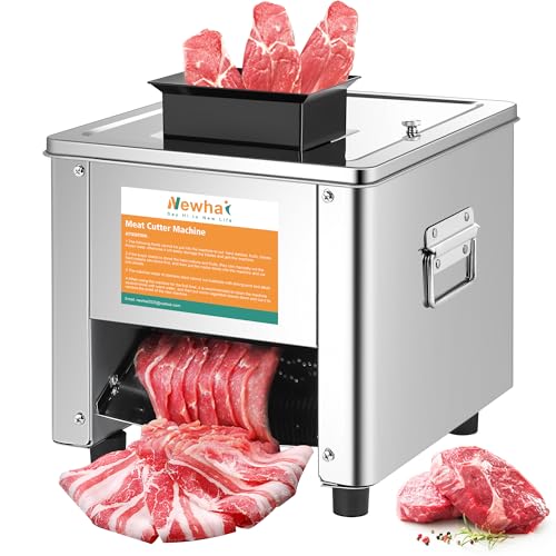 Newhai Electric Meat Slicer 850W, 5mm Stainless Steel Cutter