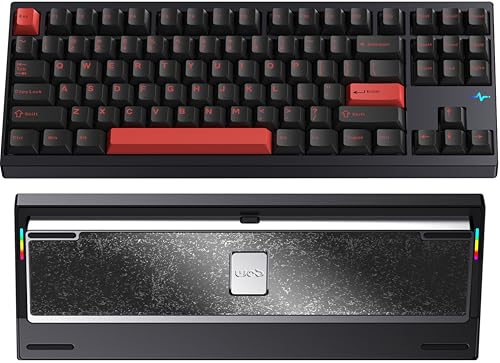 CutiePcs WOBKEY Crush 80 Reboot CNC Aluminio 5 Segundos Cierre Rápido Modos de Conexión Triple Teclado Mecánico con Acústica Superior (Pro Negro)