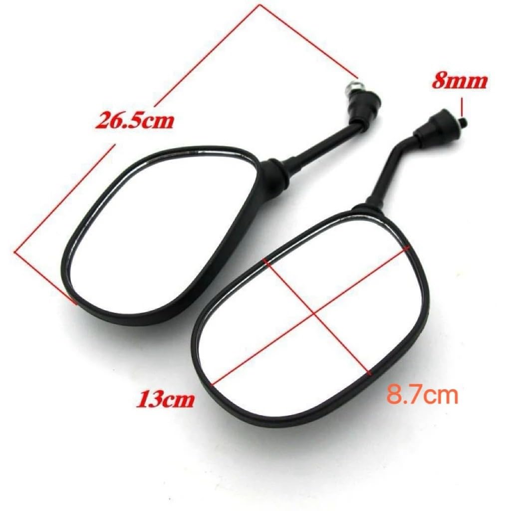 Miroir latéral deux roues Moteur Électrique De Scooter Pour Rétroviseurs Convexes Arrière Vélo, Rétroviseur Moto 8mm M8, Inversion Véhicule