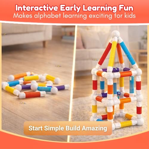 Image of Toy Imagine Flexible Magnetic Telescopic Sticks Building Blocks for Kids 26 PCS | Magnetic Sticks & Suction Tubes DIY Educational STEM Toy | Building Construction Brain Game Gift for Kids 3+ Years