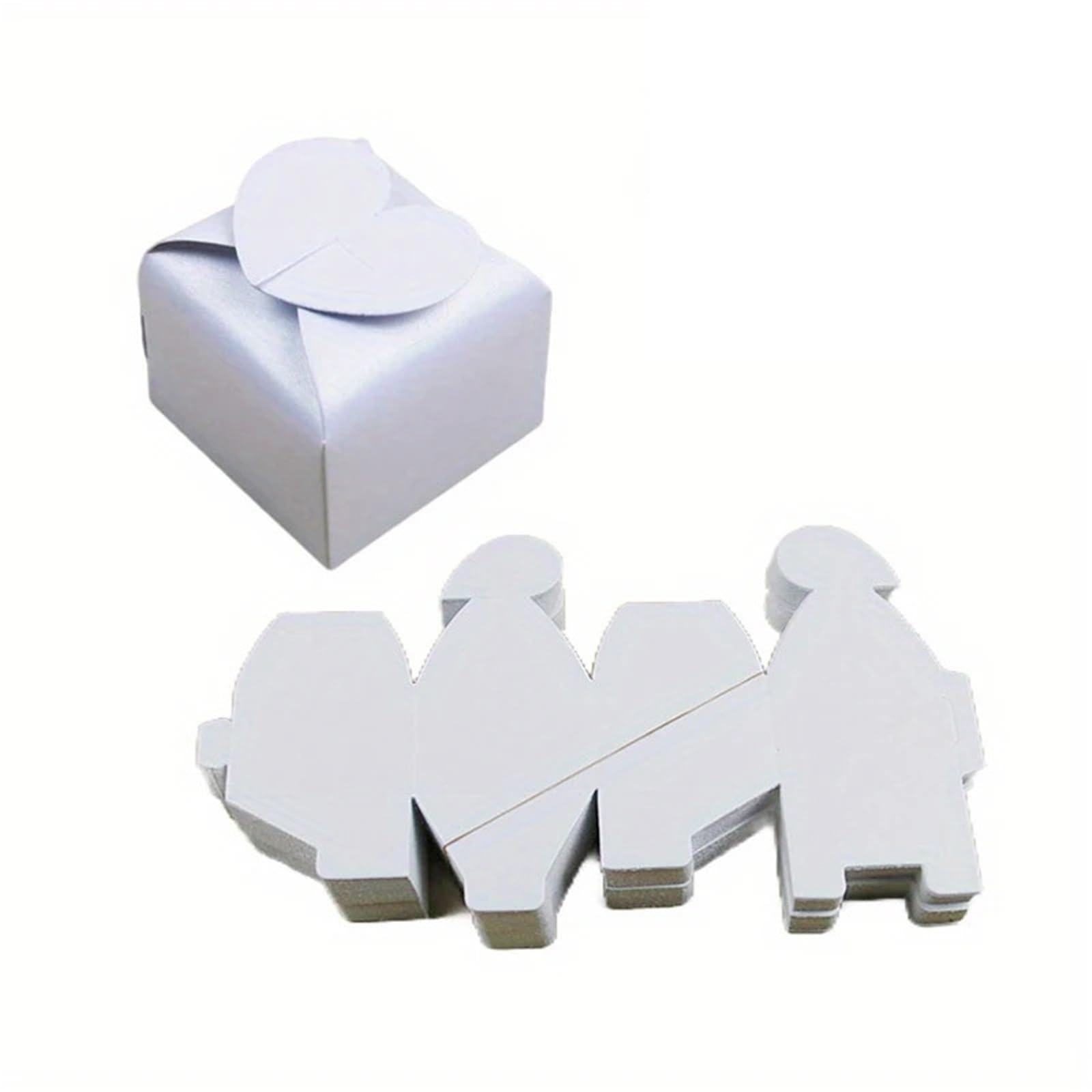 50PCS Heart-shaped Wedding Candy Box Creative Solid Color Decoration Gifts Boxes Cute Party per Feste e Vacanze(Khaki)