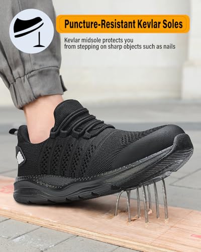 Steel Toe Shoes for Men Safety Puncture Proof Comfy Work Sneakers Lightweight Breathable Non-Slip Construction Shoes3