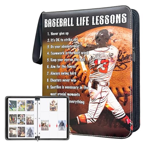 Baseball Card Binder with 900 Pockets, Trading Card Binder, 9 pocket card binder, Collectible Trading Card Albums Fits 900 Sport Cards with 50 Removable Sleeves