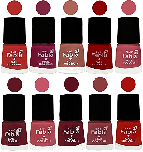 Image of ALL IN ONE (PACK OF 10), Long Lasting Glossy Nail Polish, 6 ml Each, All Vibrant Colours,02381