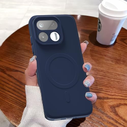 Image of Pikkme Back Cover for Realme 16T 5G Soft Matte Silicone Mag-Safe Design (Mag-Safe Not Support) Camera Protection | Slim Fit Bumper Cover (Blue)