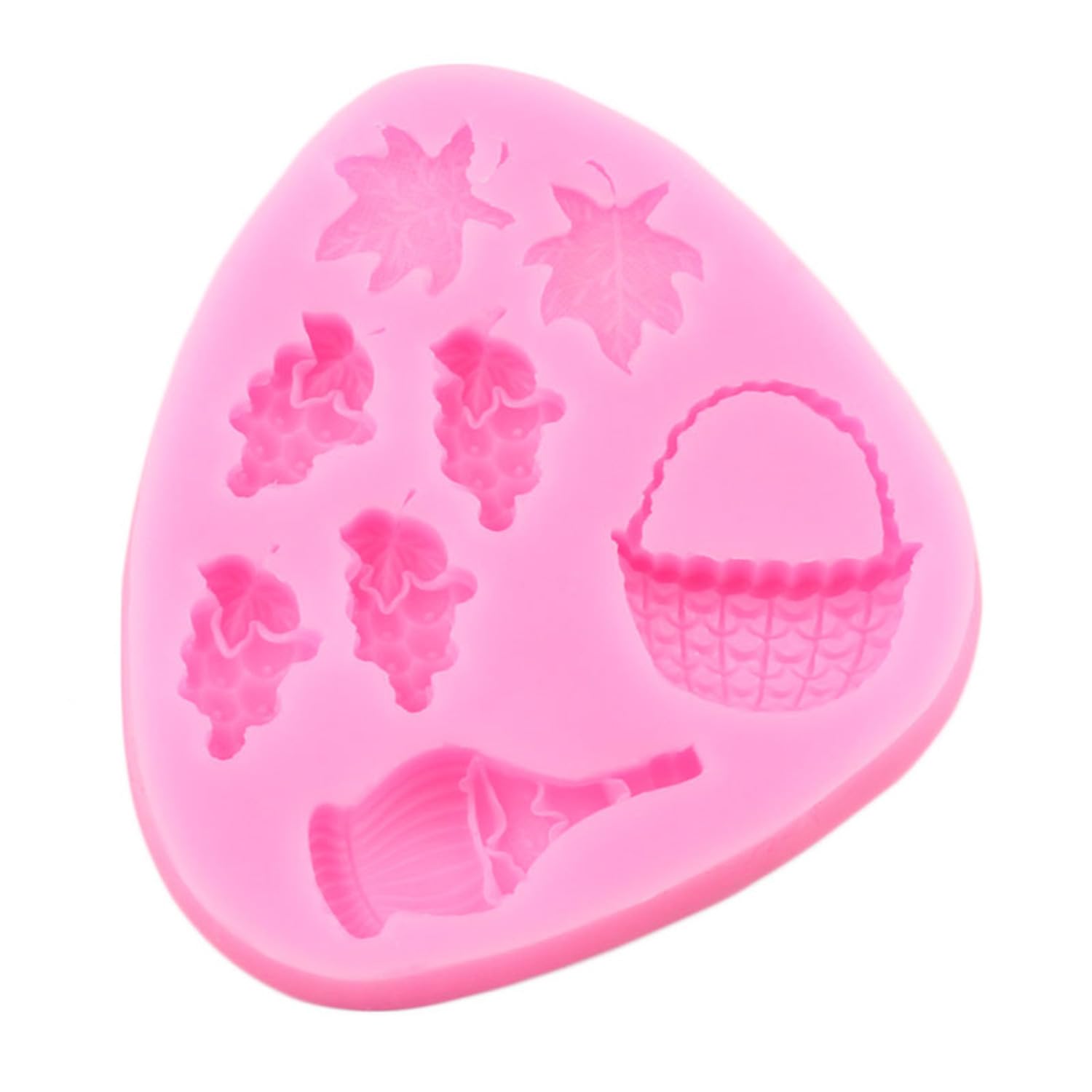 XMOLDNMS Stampi in silicone a forma di uva, mini stampo per fondente a forma di frutta, decorazione per torte al cioccolato, topper per cupcake, pasta di gomma, pasta polimerica