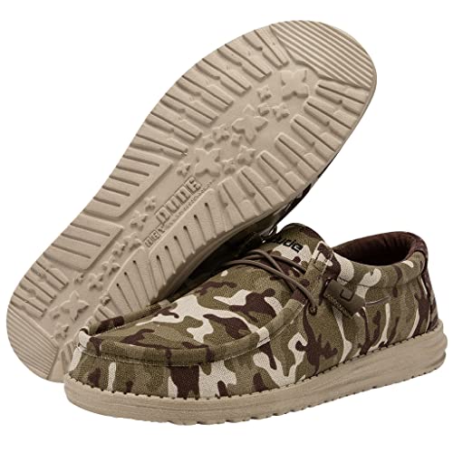 Image of HEYDUDE Men's Wally Patriotic Slip On Shoe | Lightweight Canvas Loafers with No Tie Laces