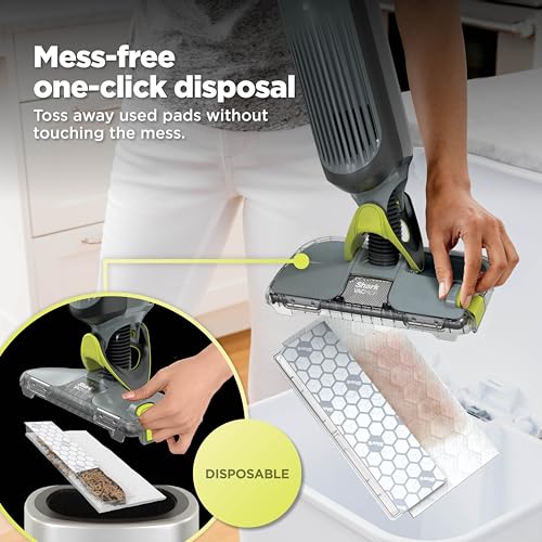 Shark VACMOP Cordless Hard Floor Cleaner, Vacuum and Spray Mop, Powerful Suction, Lightweight, LED Headlights, Includes 4 Disposable Pads, 12oz Multi-Surface Cleaning Solution, Gray, VM252 by Shark - Image 6