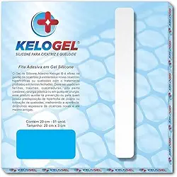 Fita em Gel de Silicone para Cicatriz Kelogel 20cm x 3cm | Tratamento para Cicatriz, Queloide e Cicatriz Hipertrófica | Silicone Grau Médico | Pós-Cirúrgica, Queimaduras e Cesárea